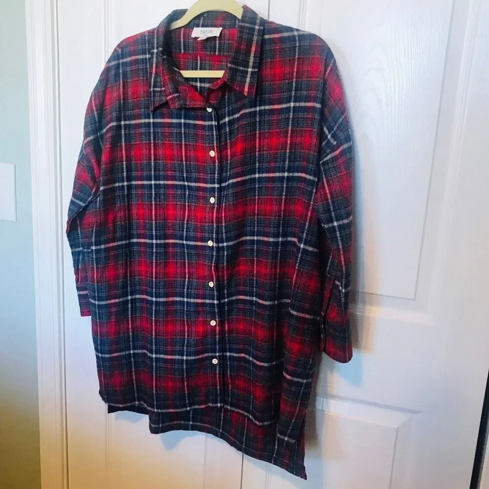 PEACH LOVE CALIFORNIA long sleeve flannel jacket shacket pockets. Size‎ small